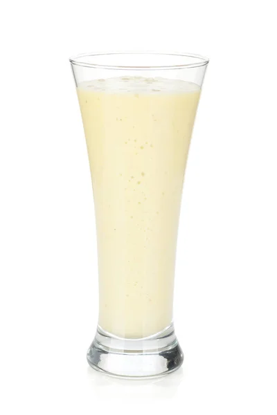 Batido Leite Banana Isolado Sobre Fundo Branco — Fotografia de Stock