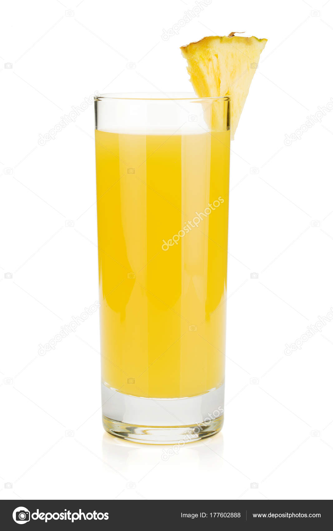Pineapple Juice Glass Isolated White Background — Stock Photo