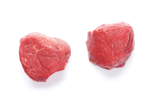 Rohe Filetsteak Isoliert Auf Weißem Hintergrund — Stockfoto