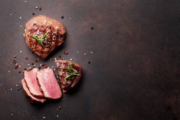 Filetes Parrilla Vista Superior Con Espacio — Foto de Stock