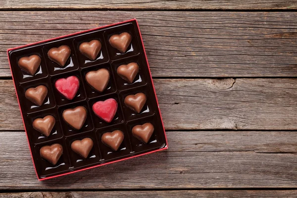 Ημέρα Του Αγίου Βαλεντίνου Την Καρδιά Σοκολάτας Στο Πλαίσιο Από — Φωτογραφία Αρχείου