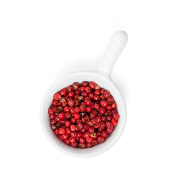 Pink Peppercorn Geïsoleerd Witte Achtergrond — Stockfoto