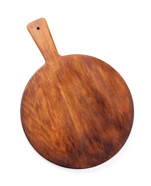 Kesme tahtası. Beyaz arka plan üzerinde izole. Üstten Görünüm