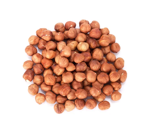 Macadamia Ořechy Izolované Bílém Pozadí Pohled Shora — Stock fotografie