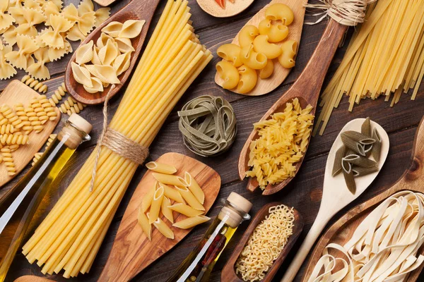 Various Pasta Condiments Cooking Concept Top View — Stock Photo, Image