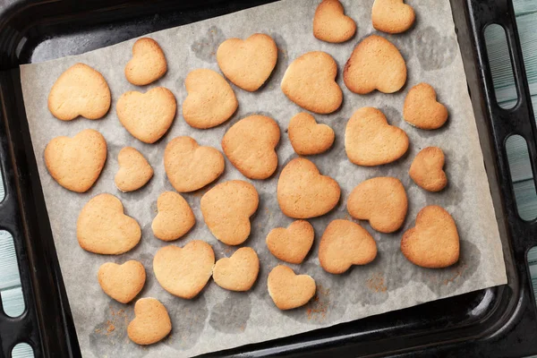 Μελόψωμο Μπισκότα Σχήμα Καρδιάς Φόντο Ημέρα Του Αγίου Βαλεντίνου — Φωτογραφία Αρχείου
