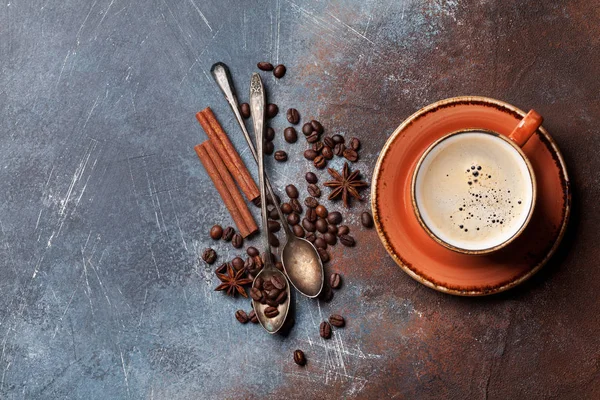 コーヒー カップ コピー スペース平面図 — ストック写真