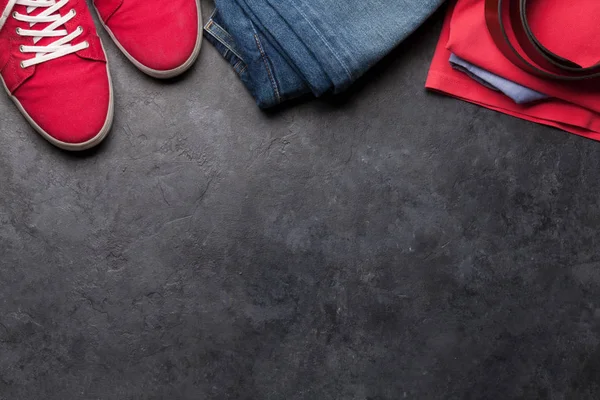 Ropa Accesorios Zapatillas Camisa Jeans Traje Urbano Para Vacaciones Diarias —  Fotos de Stock