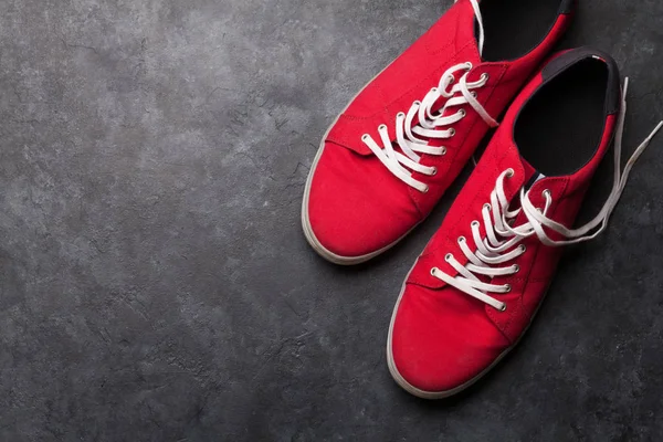 Abbigliamento Accessori Sneakers Rosse Classiche Abito Urbano Vacanze Tutti Giorni — Foto Stock