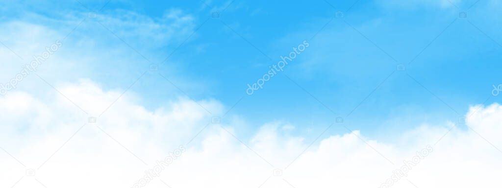 Abstract sunny sky with clouds texture wide background