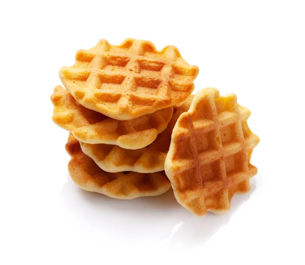 Heerlijke Belgische Wafels Geïsoleerd Witte Achtergrond — Stockfoto