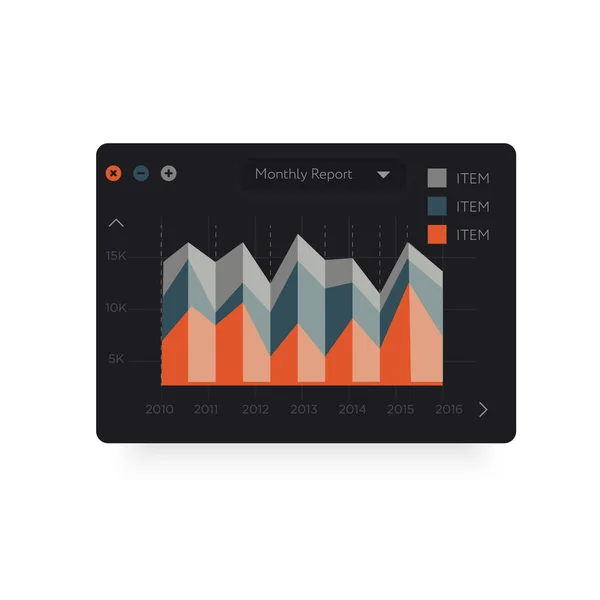 Graphique analytique coloré à la mode — Image vectorielle