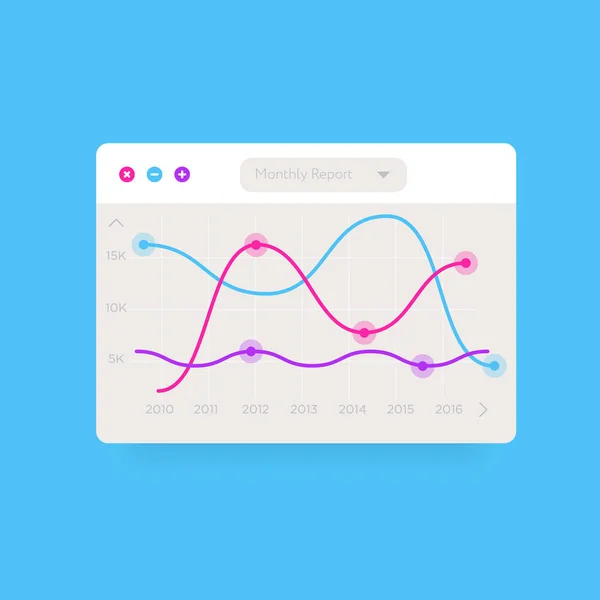 Son moda renkli analitik grafik — Stok Vektör