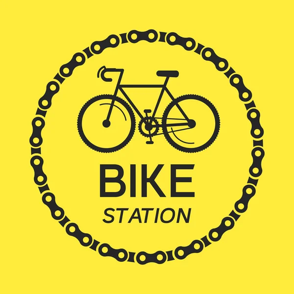 Логотип велосипедного хипстера на фоне размытия . — стоковый вектор
