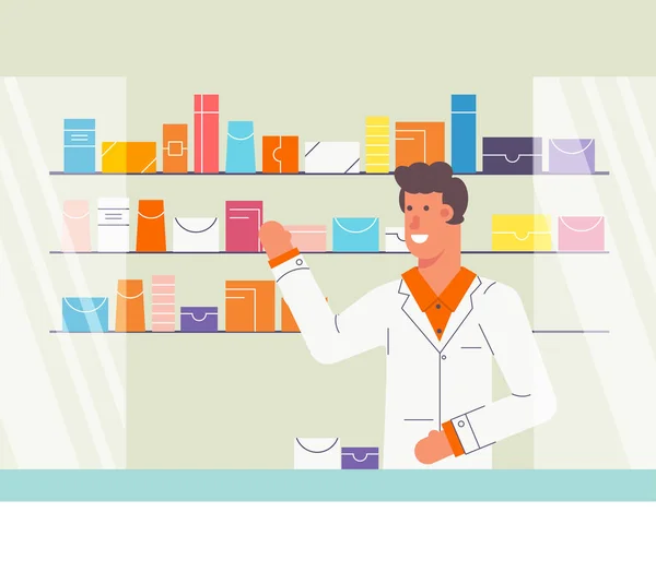 Concepto de farmacia . — Vector de stock