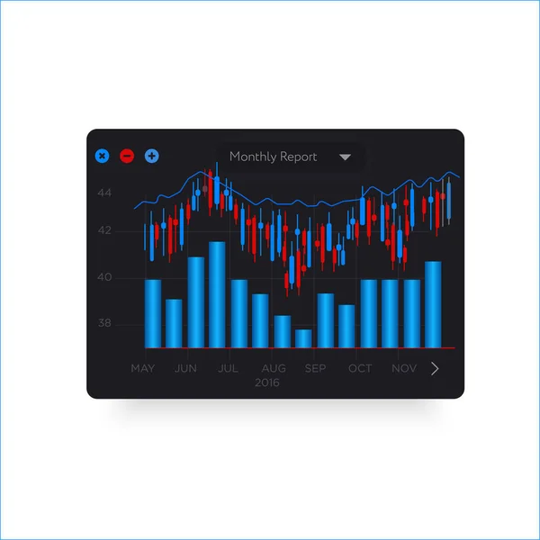 Graphique analytique coloré à la mode — Image vectorielle