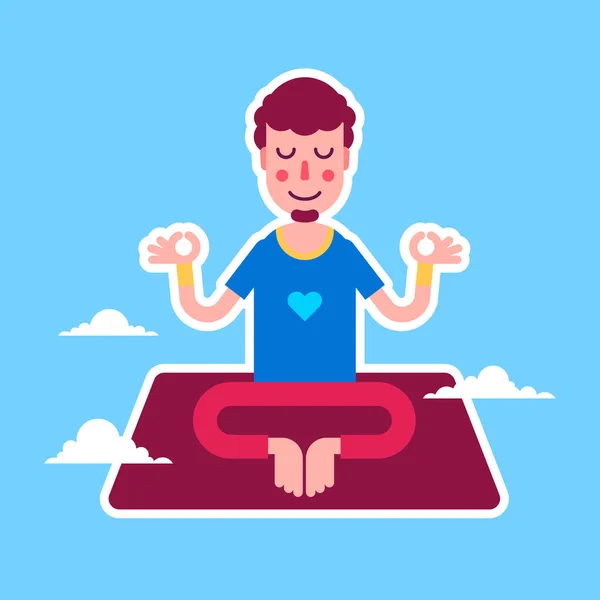 Hombre Yoga caracteres pegatinas — Vector de stock