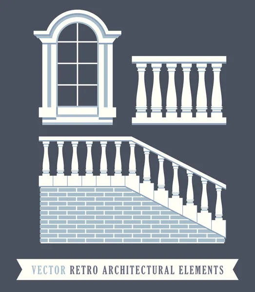 Elementos arquitectónicos retro clásicos — Vector de stock