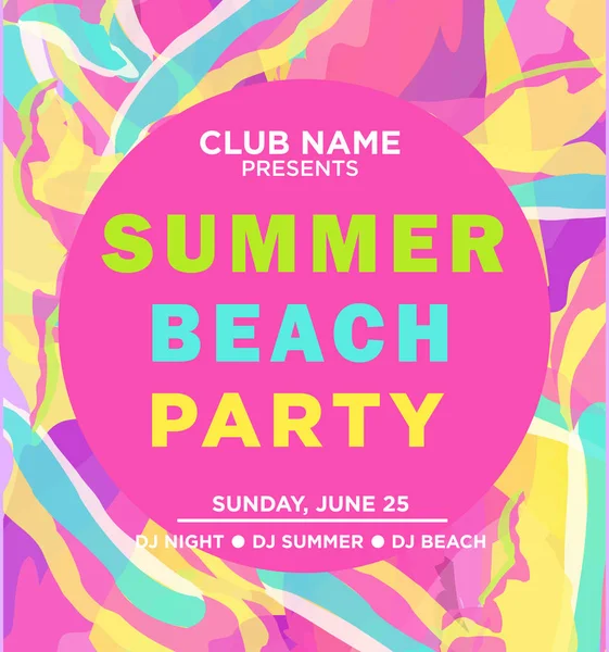 Banner web o póster impreso para fiesta en la playa de verano — Vector de stock