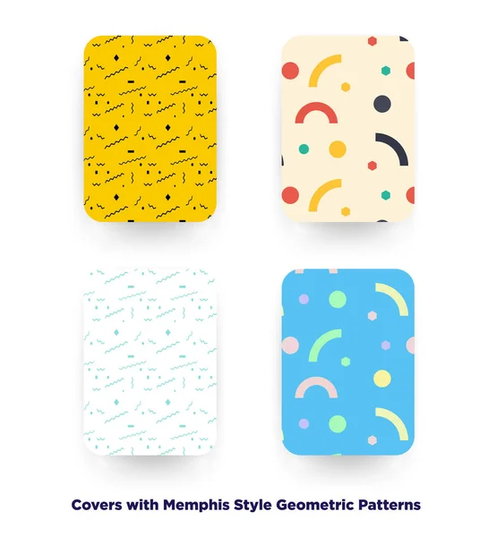 Covers met platte geometrische patroon. — Stockvector