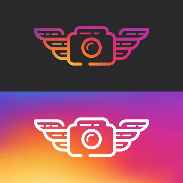 Vleugel-camera-logo kopie — Stockvector