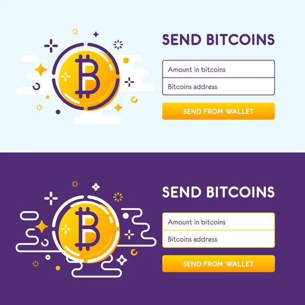 Het toestemmingsformulier web voor bitcoin exchange. — Stockvector