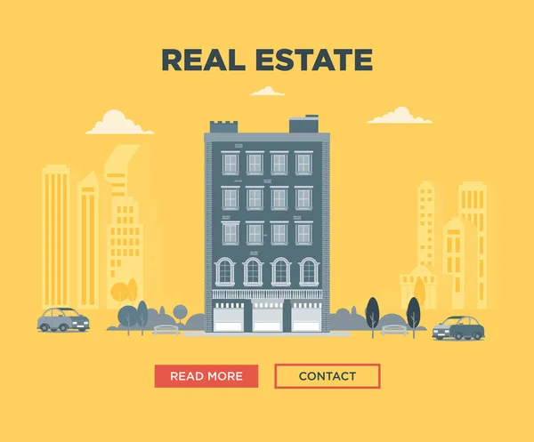 Das Werbeplakat für Immobilien, — Stockvektor