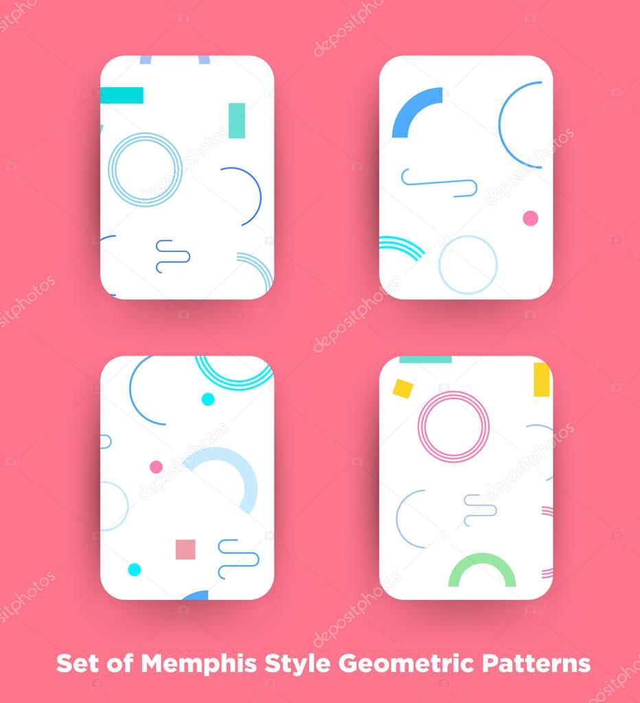 Chaotic geometry backgrounds set. Applicable for covers, placards, posters, flyers and banner designs.Vector design.