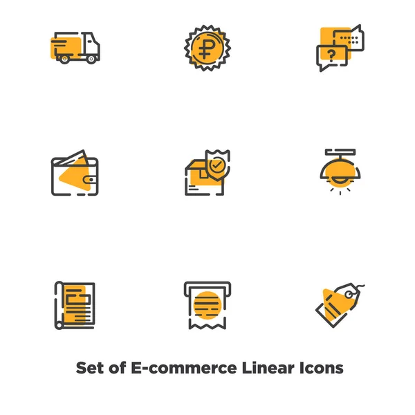 Set of linear styled icons — Stock Vector