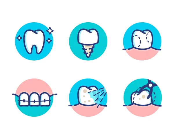 Copia de iconos dentales — Vector de stock