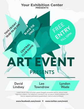 Web banner veya baskı poster sanat etkinlik duyuru için. 