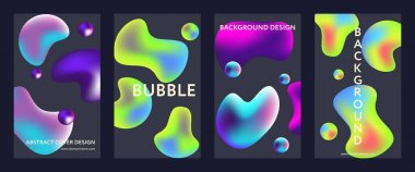 Renkli fütüristik küreler kümesi