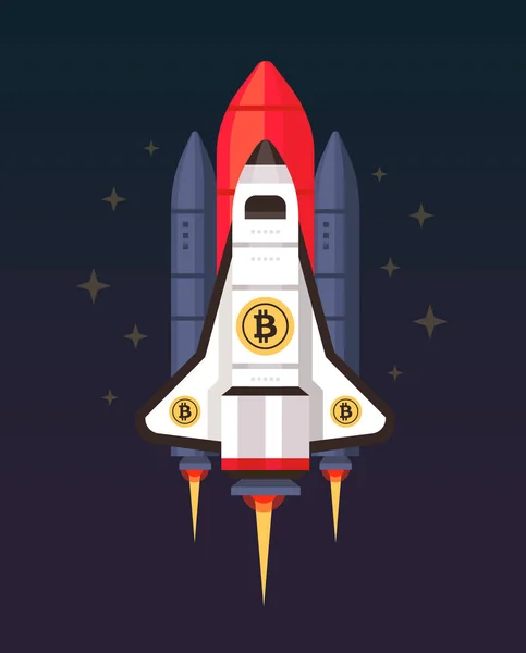 Bitcoin-διαστημικό-λεωφορείο — Διανυσματικό Αρχείο