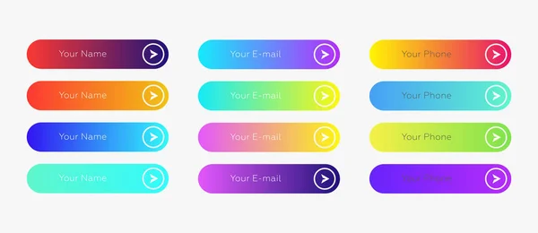 Pulsanti Web modello di design piatto con gradiente di colore — Vettoriale Stock