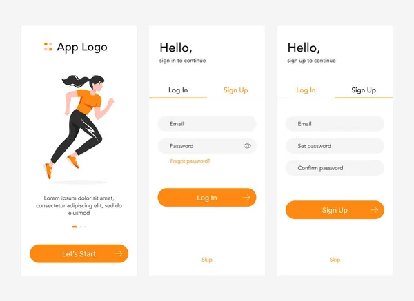 Workout-app-onboarding — 스톡 벡터