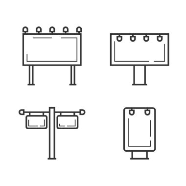 Reklam alanı, araçlar ve açık hava görüntüleri. Basit grafik tasarımı. 