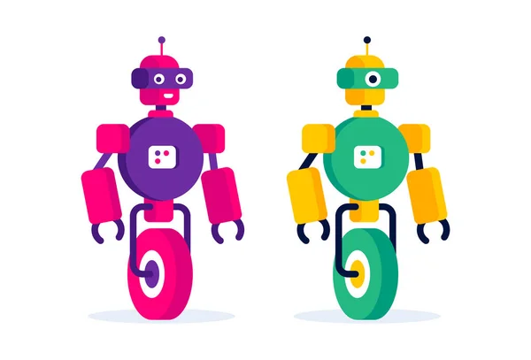 Komik Renkli Robot Basit Düz Dizayn Çocuk Kategorisi — Stok Vektör