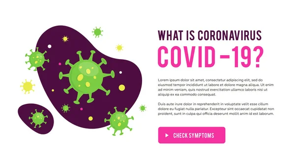 Covid 19細菌 パンデミックイラストの危険性 平面設計 — ストックベクタ