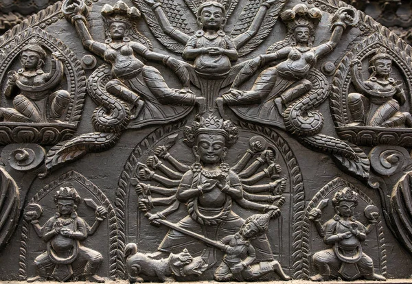 Carved statues on the Durbar Square — Stock Photo, Image