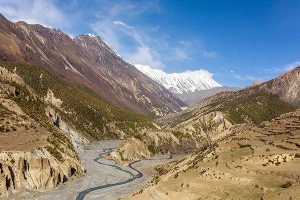 Sirkuit Annapurna perjalanan di Himalaya — Stok Foto