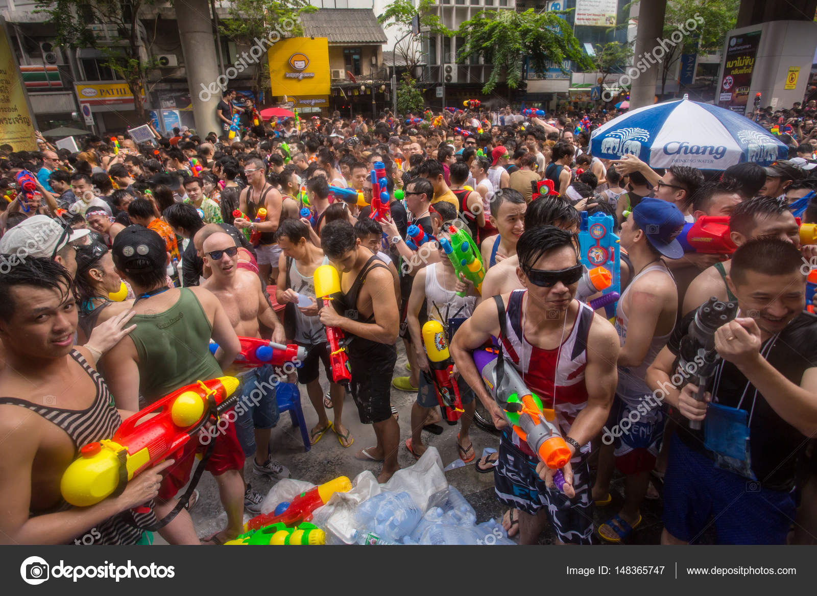 The Songkran festival in Bangkok, Thailand. Stock Editorial Photo