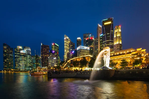 Skyline Singapura, Baía de Marina — Fotografia de Stock