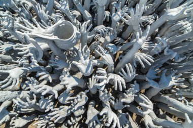 Detail of the famous Wat Rong Khun  clipart