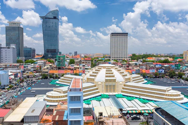 Phsar Thmei van centrale markt in Phnom Penh — Stockfoto