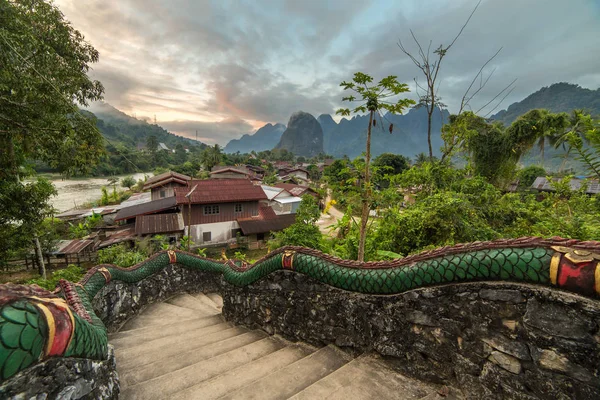 Traditionele lao dorp — Stockfoto