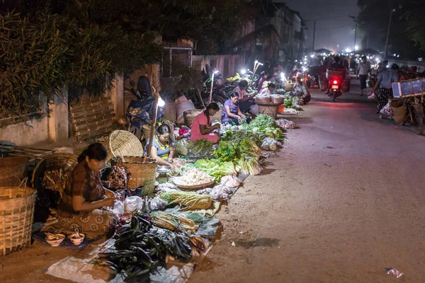 Hsipaw Myanmar Oktober 2016 Traditionele Birmese Straat Markt Hsipaw Birma — Stockfoto