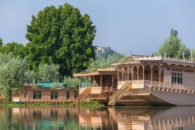Srinagar, Keşmir, Hindistan gölde Dal üzerinde geleneksel yüzen