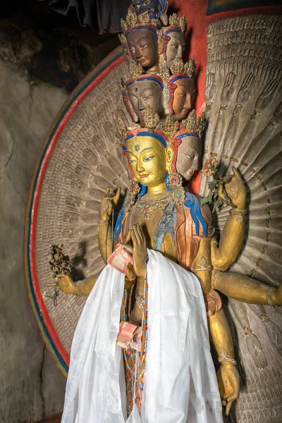 Hermosa Estatua Dios Templo Tsemo Maitreya Leh Jammu Cachemira India —  Fotos de Stock