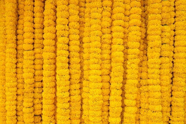 Giallo Calendula Fiori Ghirlanda Sfondo — Foto Stock