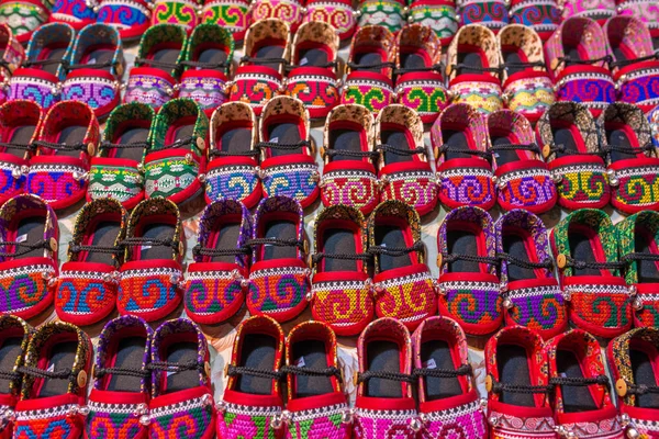 Traditionele Thaise Hill Tribe Kinderen Schoenen — Stockfoto